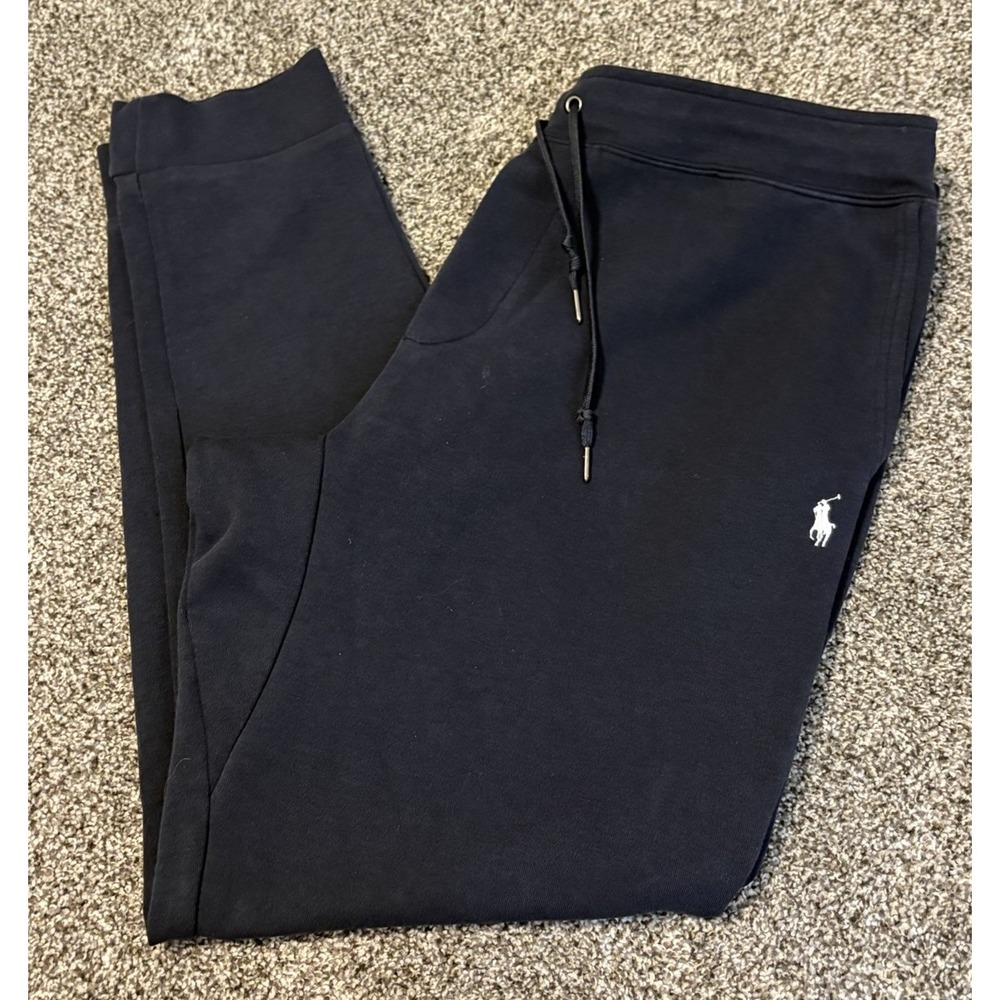 Polo Ralph Lauren Double Knit Jogger Pants Mens XL Navy Blue Pony Logo Sweats